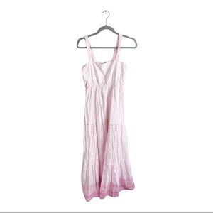 Madison Mathews Sleeveless Tiered Maxi Dress Size Large Pink